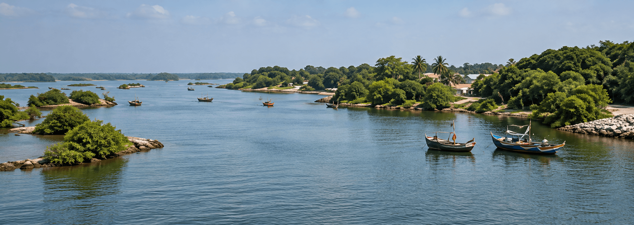 River and coastal landscape in The Gambia